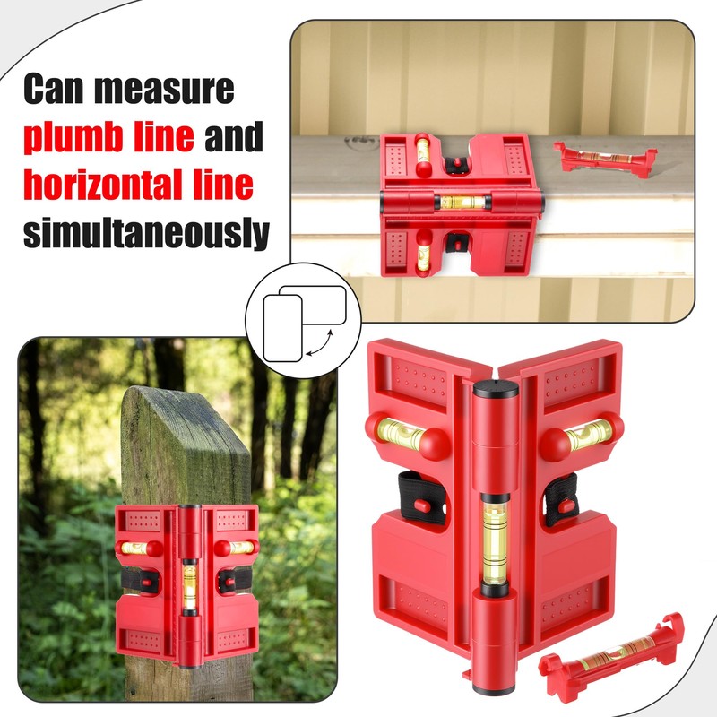 Enhon Adjustable Magnetic Post Level with 6 Hanging String Line
