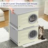 Plastic Cat House for Outdoor Indoor Use, Stackable Feral Cat