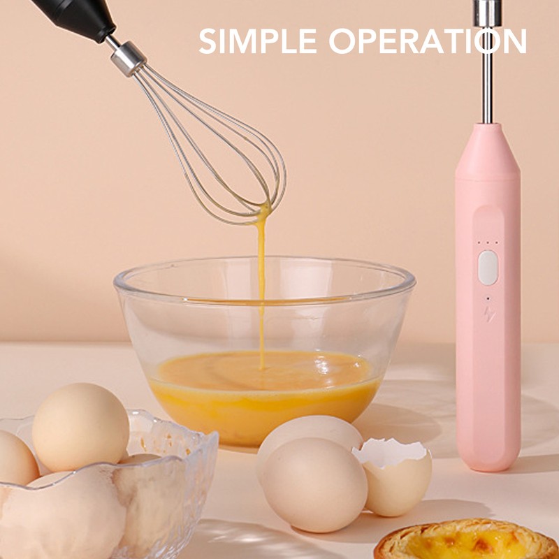 Electric Egg Beater Handheld USB Charging Milk Frother Portable Cordless