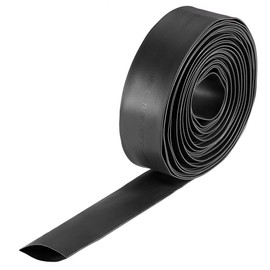 sourcing map Heat Shrink Tubing, 18mm Dia 2:1 rate Shrinkable Tube Cable Sleeve 7m - Black