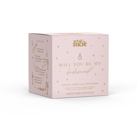 Art of Sucre Will You Be My Bridesmaid? Cotton Candy Glitter Bombs, Edible Glitter, Drop into Drinks, 4 Pieces, Wedding, Bride