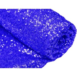 Unbranded Glitz Sequin Fabric / 3mm Sequin on Poly Mesh 51/52" Wide Sold BTY - Royal Blue
