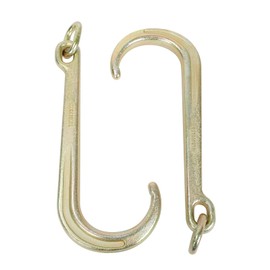 Gooeap Yellow Zinc Plated 15" Inch J Hook Heavy Duty Grade G70 Tow Axle Strap Wrecker Roll Back Clevis (2 Pack)