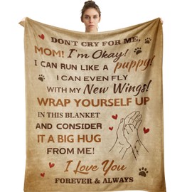 Amonee-YL Dog Memorial Gifts for Loss of Dog, Dogs Memorial Blanket 50"X60", Loss of Dog Sympathy Gift, Dogs Remembrance/Bereavement/Passing Away/Death/Condolences Gifts, Pet Sympathy Gift