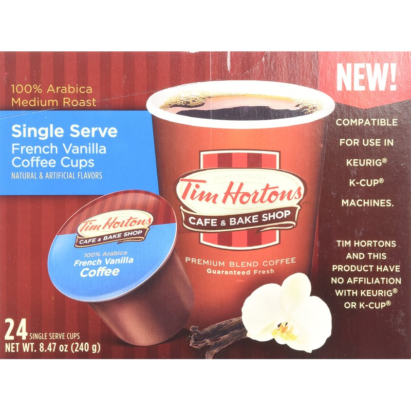 Tim Hortons French Vanilla Coffee 72 Count