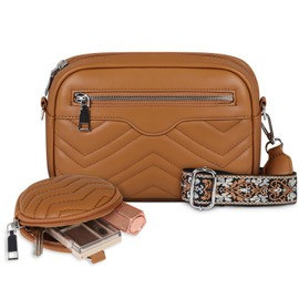 Lubardy Crossbody Mujer Bolsas de Mujer PU Bolsa Crossbody Mujer con Cartera Pequeña Bolso Bandolera Mujer con Bandolera Ajustable Adecuada para Deportes Viajes Compras