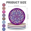 Mandala Coasters 8 Pack Ceramic Round Drink Coasters with Holder