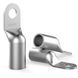 AUPROTEC 6x Cable Lugs 4 mm² AWG 12 hole M6 uninsulated SC Copper Tube Ring Terminals Crimp Lugs copper-tinned Electrical-Connectors