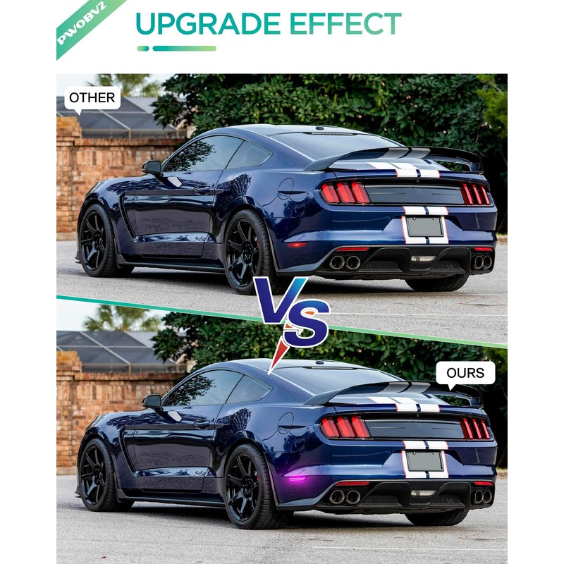 Pink Purple LED Side Marker Lights for Ford Mustang 2015-2023