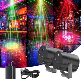Mslitely Mini Party Light 2 Pack, Cylinder DJ LED Light with Sound Activated ABS Strobe Stage Lighting, New Years/Club/bar/Birthday/KTV/Home Room Decor