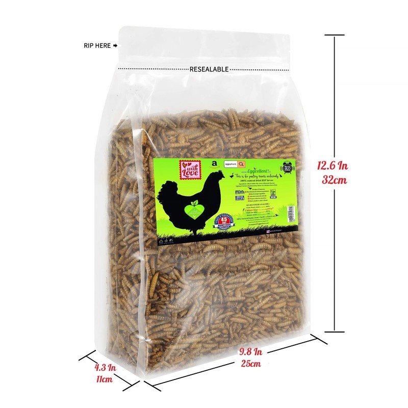 Eggcellent Update 2.2Lbs 95% More Calcium Than Mealworms, Non-GMO High