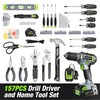 WORKPRO Home Tool Set with 20V Cordless Lithium-Ion Drill Driver,