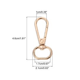 sourcing map 12 Pcs Swivel Clasp Hooks, 0.67 Inch D Ring Swivel Purse Clips for Handbags, Purse Strap Hardware for Bag Making, Push Gate Lobster Clasp, Gold
