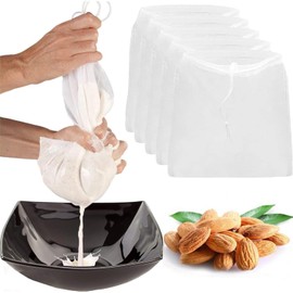 2-Pack Nut Milk Bag - 12"x12" Reusable Fine Mesh Nylon Cheesecloth for Almond Milk, Juices, Coffee & More & Cold Brew Coffee Filter