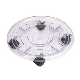 Hortico Heavy Duty Clear Plastic Plant Caddy with Wheels, D12 / 30 cm