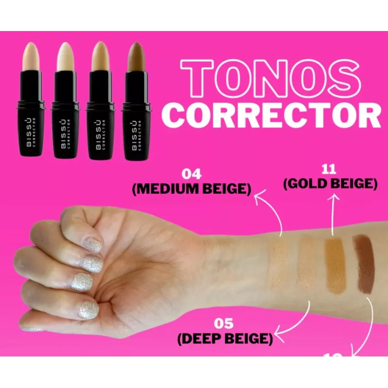 Bissú Corrector Maquillaje Bissu Quita Imperfecciones 8 Piezas