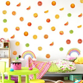 DEIKOKA Watercolor Orange Wall Decals Polka Dots Orange Wall Stickers Peel and Stick Dot Wall Decals for Kids Bedroom Playroom Classroom Baby Nursery Decor