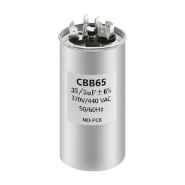35+5uF 35 5 MFD ±6% 370V/440V Dual Run Start Round A/C Capacitor CBB65B Air Conditioner Capacitors for AC Unit Fan Motor Start or Heat Pump or Condenser Straight Cool