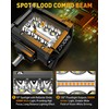 NAOEVO 4 Inch LED Pod Lights, White Amber Offroad Fog/Driving