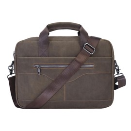 14" Roomy/15.6" Compact Laptop Messenger Bag for Men, Vintage Faux Leather Briefcase - Crossbody Business Travel Satchel (B Coffee)