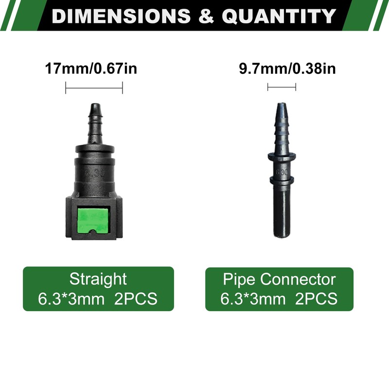 Japtend Fuel Line Quick Connect Set, 2 Sets Fuel Line