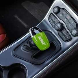 TOOLEPIC for Dodge Challenger Charger Durango Accessories 2015-2024 - Gear Shift Knob Trim Cover- ABS Plastic with 392 Style Printed Surface, Perfect for Decoration - Sublime Green