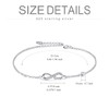 AOBOCO Infinity Love Anklet Sterling Silver Ankle Bracelet with Crystal