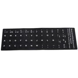 Etiqueta Engomada del Teclado Español, Etiqueta Engomada del Teclado Español Fondo Negro Impermeable para Computadora Portátil de Escritorio de 10 a 17 Pulgadas