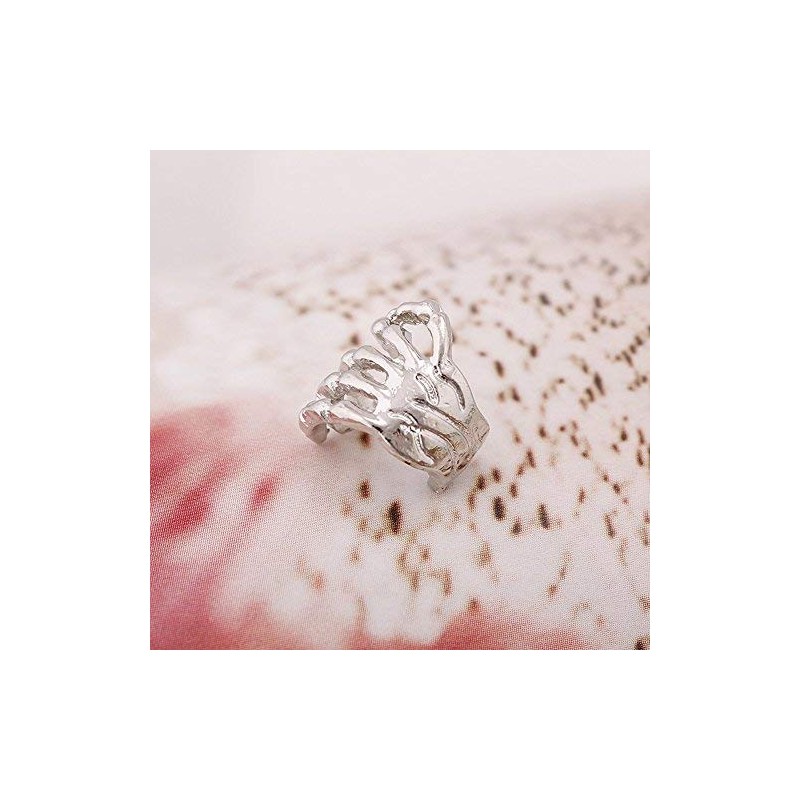 Goldenchen Chic Skeleton Hand Ear Cuff Silver Plated Ear Bone