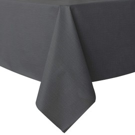 sancua Mantel Rectangular de PVC 100% Impermeable, 54 x 54 Pulgadas, Mantel de Vinilo a Prueba de derrames, fácil de Limpiar para Mesa de Comedor, Fiestas de Buffet y Camping, Gris Oscuro