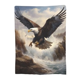 Turamurra Bald Eagle Blanket Bald Eagle Throw Blanket for Men Women Valentines Decor Eagle Gifts for Kids Adults Ultra Soft Cozy Fleece Blanket for Couch Sofa Bedding 80"x60"
