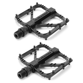 Azarxis Bicycle Pedals, Aluminum Alloy, Lightweight, Durable, Anti-Slip, Left and Right Set, DU Bearings, Easy Installation, Cross Bike, MTB, Road Bike, Mountain Bike, (Black)