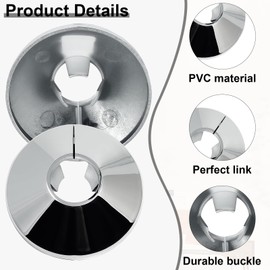 Debbery 2Pcs Radiator Pipe Covers Chrome Pipe Collars, 15mm Radiator Pipe Collars, Radiator Clip Cover to Hide Radiator Pipes Base