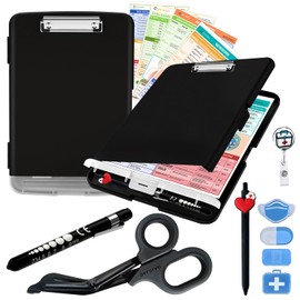 Pyrsiva Nursing Kit – Nurse Accessories for Work | Trauma Shears, Clipboard with Storage, Badge Reel, Pen Light, Sticky Notes, Pen & Cheat Sheet – for Nursing Students & Professionals