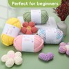 100gx2 Chunky Cotton Crochet Yarn with 4mm Hook, Soft Non-Split