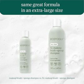 EcoTools XL Champú para brochas + esponjas de maquillaje, elimina el maquillaje, la suciedad y las impurezas de las brochas de maquillaje y las esponj