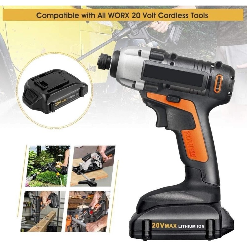 For WORX 2pack For WORX 20V MAX Extend Lithium Battery