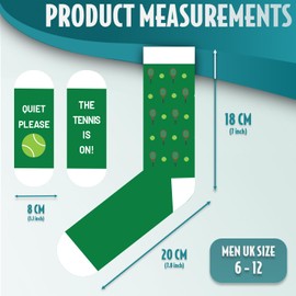 SC Products Novelty Tennis Socks Wimbledon Gifts | Size 6-12 Cotton Funny Socks Tennis Gifts for Men | Presents for Sport Lovers Stocking Fillers for Men