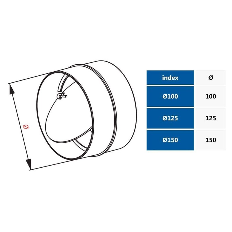 Extractor Fan Back Draft Shutter 125mm / 5" Duct Non