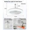 Socket Fan Light with Remote Control, 3 Colors 3000K-6500K Dimmable