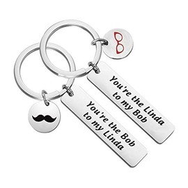 Burgers Inspired Gift Couple Keychian Set You’re the Linda to my Bob Valentine’s Day Gift (Long lin-bo Keychain)