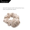 SXQLYH 2 Stück Damen Haargummis Scrunchies Satin mit Groß Rose