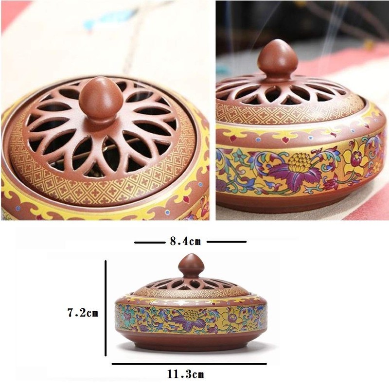 Incense Burner Aroma Incense Incense Holder Ceramic Set Tabletop Interior