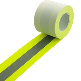 2" x 16' High Visibility Fluorescent Yellow Reflective Flame Fire Retardant FR Fabric Tape Sew on