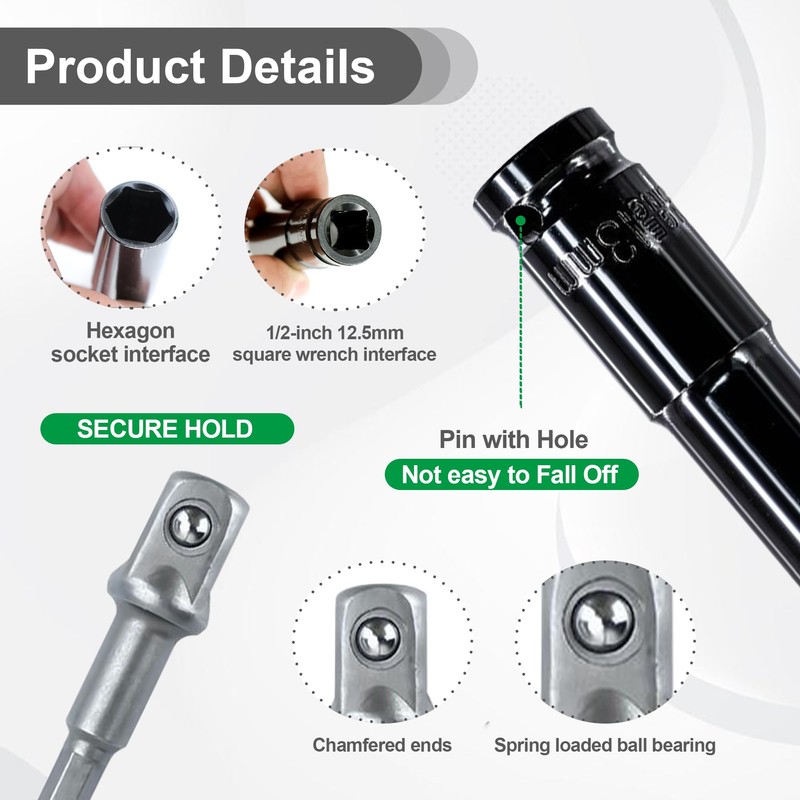 2PCS 13mm Socket 13mm Impact Socket Set Deep Socket Set