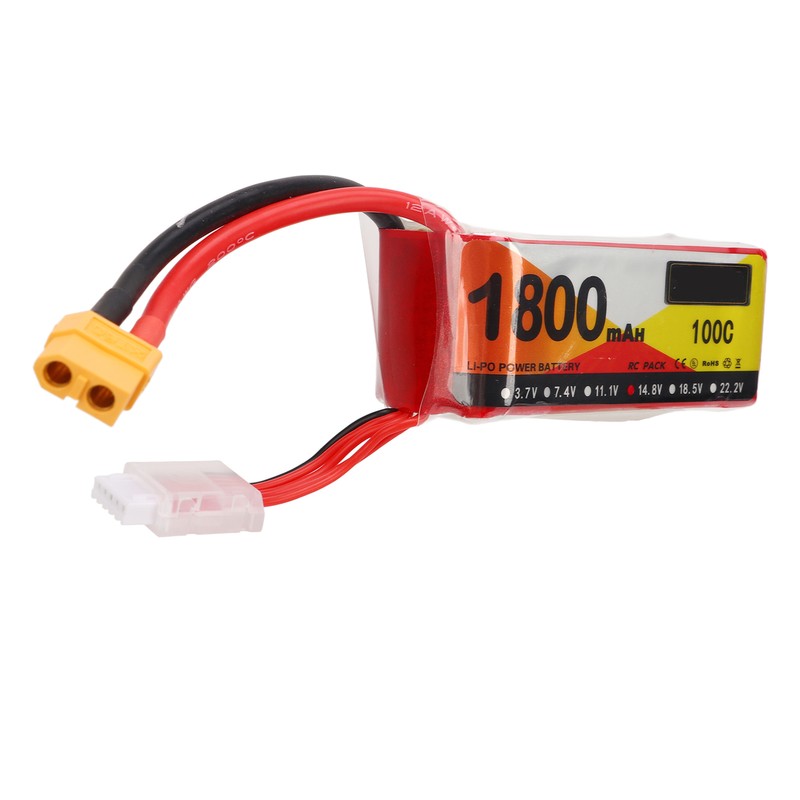 1800mAh Lipo Battery 100C Discharge Rate 14.8V 4S XT60 Plug