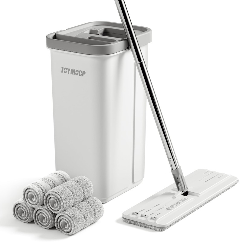 JOYMOOP Mop and Bucket with Wringer Set, Hands Free Flat