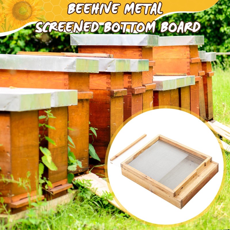 DoubleFill 3 Pcs 10 Frame Beehive Screened Bottom Board Dipped