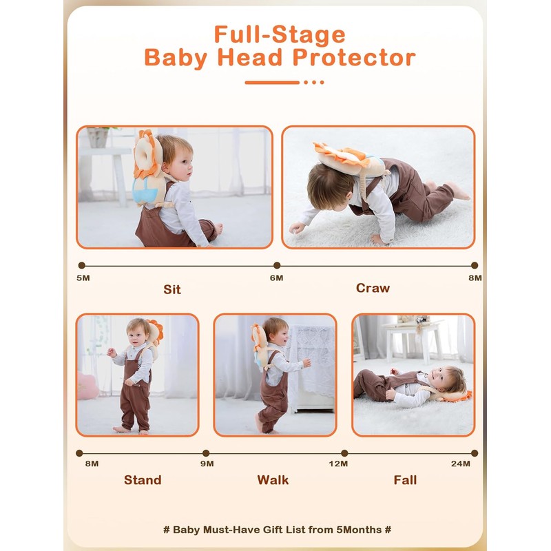 JunNeng Baby Head Protector Backpack Toddler Walking Fall Protection Cushion