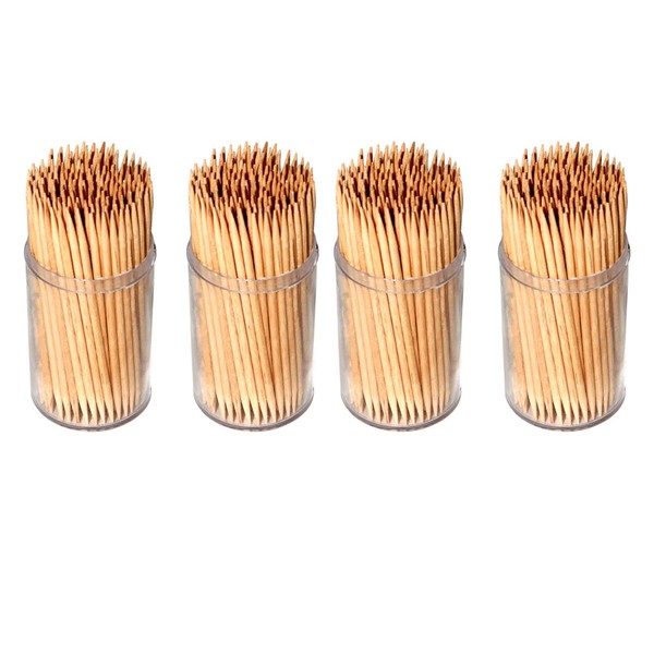 Invero® 600 x Pack of Party Bamboo Wooden Cocktail Sticks Toothpicks Tooth Picks for Desserts Parties, Office, Home, & Dental Hygiene | Eco Friendly and Odor Free